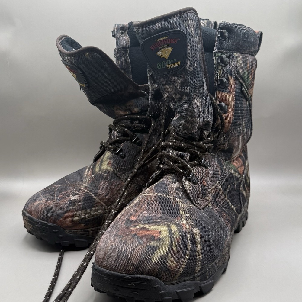 Herman Survivors 600 Gram Camouflage Waterproof Hunting Boots Mens 13 Camo AOP